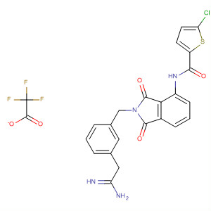 491834-88-9  2-Thiophenecarboxamide,N-[2-[[3-(2-amino-2-iminoethyl)phenyl]methyl]-2,3-dihydro-1,3-dioxo-1H-isoindol-4-yl]-5-chloro-, mono(trifluoroacetate)