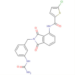 491836-00-1  2-Thiophenecarboxamide,N-[2-[[3-[(aminocarbonyl)amino]phenyl]methyl]-2,3-dihydro-1,3-dioxo-1H-isoindol-4-yl]-5-chloro-