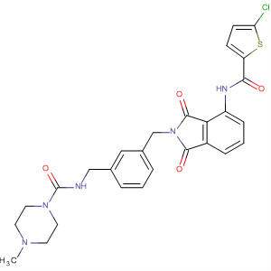 491836-04-5  1-Piperazinecarboxamide,N-[[3-[[4-[[(5-chloro-2-thienyl)carbonyl]amino]-1,3-dihydro-1,3-dioxo-2H-isoindol-2-yl]methyl]phenyl]methyl]-4-methyl-