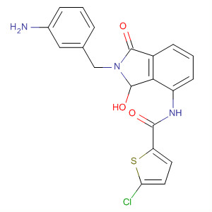 491836-21-6  2-Thiophenecarboxamide,N-[2-[(3-aminophenyl)methyl]-2,3-dihydro-3-hydroxy-1-oxo-1H-isoindol-4-yl]-5-chloro-