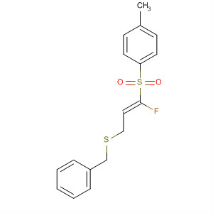 491837-05-9  Benzene,1-[[(1E)-1-fluoro-3-[(phenylmethyl)thio]-1-propenyl]sulfonyl]-4-methyl-