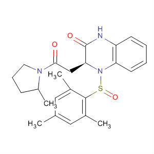 491848-13-6  Pyrrolidine,2-methyl-1-[[(2S)-1,2,3,4-tetrahydro-3-oxo-1-[(2,4,6-trimethylphenyl)sulfonyl]-2-quinoxalinyl]acetyl]-