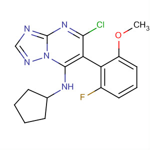 491852-00-7  [1,2,4]Triazolo[1,5-a]pyrimidin-7-amine,5-chloro-N-cyclopentyl-6-(2-fluoro-6-methoxyphenyl)-
