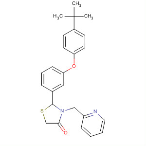 491864-82-5  4-Thiazolidinone,2-[3-[4-(1,1-dimethylethyl)phenoxy]phenyl]-3-(2-pyridinylmethyl)-