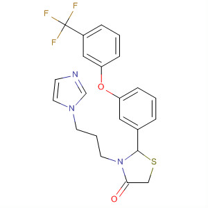 491865-19-1  4-Thiazolidinone,3-[3-(1H-imidazol-1-yl)propyl]-2-[3-[3-(trifluoromethyl)phenoxy]phenyl]-