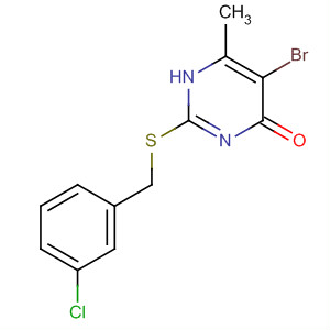 492427-69-7  4(1H)-Pyrimidinone, 5-bromo-2-[[(3-chlorophenyl)methyl]thio]-6-methyl-
