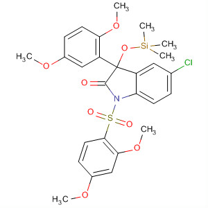 492430-46-3  2H-Indol-2-one,5-chloro-3-(2,5-dimethoxyphenyl)-1-[(2,4-dimethoxyphenyl)sulfonyl]-1,3-dihydro-3-[(trimethylsilyl)oxy]-