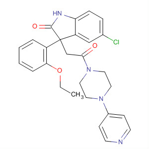 492431-17-1  Piperazine,1-[[5-chloro-3-(2-ethoxyphenyl)-2,3-dihydro-2-oxo-1H-indol-3-yl]acetyl]-4-(4-pyridinyl)-