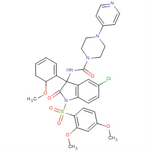 492431-36-4  1-Piperazinecarboxamide,N-[5-chloro-1-[(2,4-dimethoxyphenyl)sulfonyl]-2,3-dihydro-3-(2-methoxyphenyl)-2-oxo-1H-indol-3-yl]-4-(4-pyridinyl)-