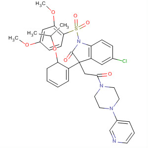 492431-67-1  Piperazine,1-[[5-chloro-1-[(2,4-dimethoxyphenyl)sulfonyl]-2,3-dihydro-3-[2-(1-methylethoxy)phenyl]-2-oxo-1H-indol-3-yl]acetyl]-4-(3-pyridinyl)-