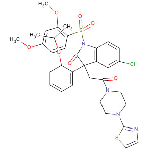 492431-69-3  Piperazine,1-[[5-chloro-1-[(2,4-dimethoxyphenyl)sulfonyl]-2,3-dihydro-3-[2-(1-methylethoxy)phenyl]-2-oxo-1H-indol-3-yl]acetyl]-4-(2-thiazolyl)-