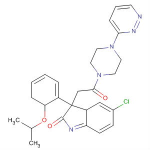 492431-87-5  Piperazine,1-[[5-chloro-2,3-dihydro-3-[2-(1-methylethoxy)phenyl]-2-oxo-1H-indol-3-yl]acetyl]-4-(3-pyridazinyl)-