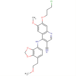 492443-72-8  3-Quinolinecarbonitrile,7-(3-chloropropoxy)-6-methoxy-4-[[7-(2-methoxyethyl)-1,3-benzodioxol-4-yl]amino]-
