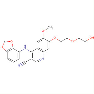 492443-75-1  3-Quinolinecarbonitrile,4-(1,3-benzodioxol-4-ylamino)-7-[2-(2-hydroxyethoxy)ethoxy]-6-methoxy-