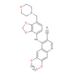 492443-97-7  3-Quinolinecarbonitrile,6,7-dimethoxy-4-[[7-(4-morpholinylmethyl)-1,3-benzodioxol-4-yl]amino]-