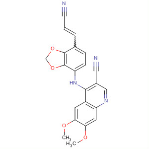 492444-75-4  3-Quinolinecarbonitrile,4-[[7-(2-cyanoethenyl)-1,3-benzodioxol-4-yl]amino]-6,7-dimethoxy-
