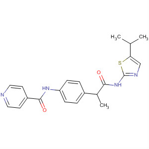 492445-51-9  4-Pyridinecarboxamide,N-[4-[1-methyl-2-[[5-(1-methylethyl)-2-thiazolyl]amino]-2-oxoethyl]phenyl]-