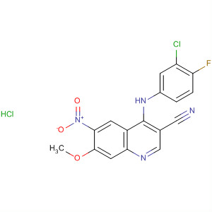 492456-56-1  3-Quinolinecarbonitrile,4-[(3-chloro-4-fluorophenyl)amino]-7-methoxy-6-nitro-,monohydrochloride