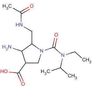 492461-84-4  3-Pyrrolidinecarboxylic acid,5-[(acetylamino)methyl]-4-amino-1-[[ethyl(1-methylethyl)amino]carbonyl]-
