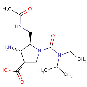 492462-09-6  3-Pyrrolidinecarboxylic acid,5-[(acetylamino)methyl]-4-amino-1-[[ethyl(1-methylethyl)amino]carbonyl]-, (3S,4S,5R)-