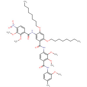 492465-76-6  Benzamide,N-[2,3-dimethoxy-4-[[(2-methoxy-4-methylphenyl)amino]carbonyl]phenyl]-5-[(2,3-dimethoxy-4-nitrobenzoyl)amino]-2,4-bis(octyloxy)-