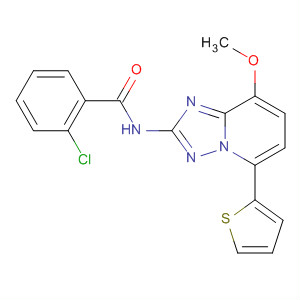 492469-10-0  Benzamide,2-chloro-N-[8-methoxy-5-(2-thienyl)[1,2,4]triazolo[1,5-a]pyridin-2-yl]-