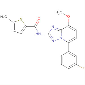 492469-36-0  2-Thiophenecarboxamide,N-[5-(3-fluorophenyl)-8-methoxy[1,2,4]triazolo[1,5-a]pyridin-2-yl]-5-methyl-