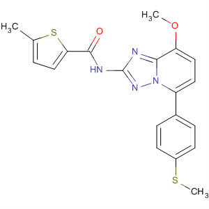 492469-46-2  2-Thiophenecarboxamide,N-[8-methoxy-5-[4-(methylthio)phenyl][1,2,4]triazolo[1,5-a]pyridin-2-yl]-5-methyl-