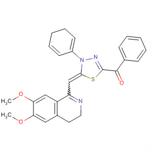 492992-07-1  Methanone,[5-[(3,4-dihydro-6,7-dimethoxy-1-isoquinolinyl)methylene]-4,5-dihydro-4-phenyl-1,3,4-thiadiazol-2-yl]phenyl-