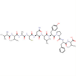 492996-11-9  L-Valine,L-valyl-L-valyl-L-alanyl-L-cysteinyl-L-asparaginyl-L-leucyl-L-tyrosyl-L-prolyl-L-phenylalanyl- 492996-11-9  L-Valine,L-valyl-L-valyl-L-alanyl-L-cysteinyl-L-asparaginyl-L-leucyl-L-tyrosyl-L-prolyl-L-phenylalanyl-