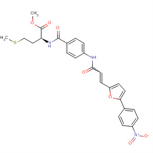 493005-82-6  L-Methionine,N-[4-[[3-[5-(4-nitrophenyl)-2-furanyl]-1-oxo-2-propenyl]amino]benzoyl]-,methyl ester