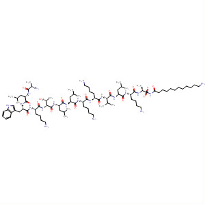 493007-02-6  L-Alaninamide,N-(12-amino-1-oxododecyl)-L-alanyl-L-leucyl-L-tryptophyl-L-lysyl-L-threonyl-L-leucyl-L-leucyl-L-lysyl-L-lysyl-L-valyl-L-leucyl-L-lysyl-