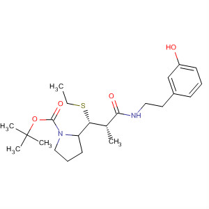 493011-02-2  1-Pyrrolidinecarboxylic acid,2-[(1R,2S)-1-(ethylthio)-3-[[2-(3-hydroxyphenyl)ethyl]amino]-2-methyl-3-oxopropyl]-, 1,1-dimethylethyl ester, (2S)-