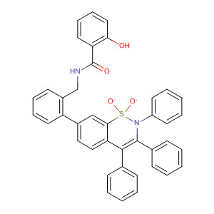 493038-09-8  Benzamide,N-[(1,1-dioxido-2,3,4-triphenyl-2H-1,2-benzothiazin-7-yl)phenylmethyl]-2-hydroxy-