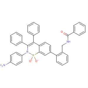 493038-11-2  Benzamide,N-[[2-(4-aminophenyl)-1,1-dioxido-3,4-diphenyl-2H-1,2-benzothiazin-7-yl]phenylmethyl]-