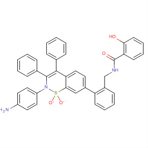 493038-14-5  Benzamide,N-[[2-(4-aminophenyl)-1,1-dioxido-3,4-diphenyl-2H-1,2-benzothiazin-7-yl]phenylmethyl]-2-hydroxy-