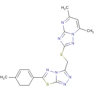 494199-94-9  [1,2,4]Triazolo[1,5-a]pyrimidine,2-[[[5,6-dihydro-6-(4-methylphenyl)-1,2,4-triazolo[3,4-b][1,3,4]thiadiazol-3-yl]methyl]thio]-5,7-dimethyl-