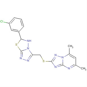 494199-96-1  [1,2,4]Triazolo[1,5-a]pyrimidine,2-[[[6-(3-chlorophenyl)-5,6-dihydro-1,2,4-triazolo[3,4-b][1,3,4]thiadiazol-3-yl]methyl]thio]-5,7-dimethyl-