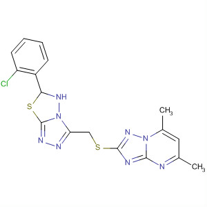 494199-98-3  [1,2,4]Triazolo[1,5-a]pyrimidine,2-[[[6-(2-chlorophenyl)-5,6-dihydro-1,2,4-triazolo[3,4-b][1,3,4]thiadiazol-3-yl]methyl]thio]-5,7-dimethyl-