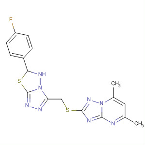 494200-00-9  [1,2,4]Triazolo[1,5-a]pyrimidine,2-[[[6-(4-fluorophenyl)-5,6-dihydro-1,2,4-triazolo[3,4-b][1,3,4]thiadiazol-3-yl]methyl]thio]-5,7-dimethyl-