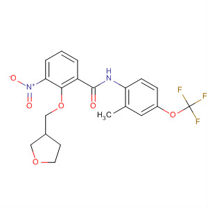 494208-02-5  Benzamide,N-[2-methyl-4-(trifluoromethoxy)phenyl]-3-nitro-2-[(tetrahydro-3-furanyl)methoxy]-