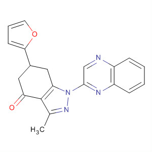 494209-45-9  4H-Indazol-4-one,6-(2-furanyl)-1,5,6,7-tetrahydro-3-methyl-1-(2-quinoxalinyl)-
