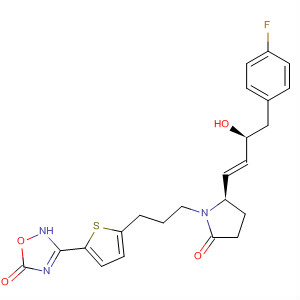 494222-14-9  1,2,4-Oxadiazol-5(2H)-one,3-[5-[3-[(2R)-2-[(1E,3S)-4-(4-fluorophenyl)-3-hydroxy-1-butenyl]-5-oxo-1-pyrrolidinyl]propyl]-2-thienyl]-