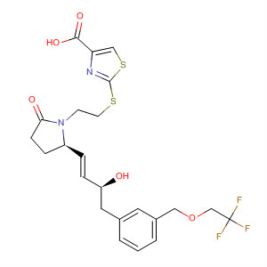 494223-91-5  4-Thiazolecarboxylic acid,2-[[2-[(2R)-2-[(1E,3S)-3-hydroxy-4-[3-[(2,2,2-trifluoroethoxy)methyl]phenyl]-1-butenyl]-5-oxo-1-pyrrolidinyl]ethyl]thio]-