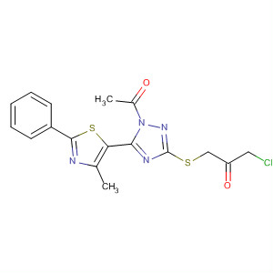 494226-43-6  1,2,4-Triazole,N-acetyl-3-[(3-chloro-2-oxopropyl)thio]-5-(4-methyl-2-phenyl-5-thiazolyl)-