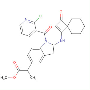 494227-66-6  1H-Indole-5-propanoic acid,1-[(2-chloro-3-pyridinyl)carbonyl]-2,3-dihydro-a-[(3-oxospiro[3.5]non-1-en-1-yl)amino]-, methyl ester