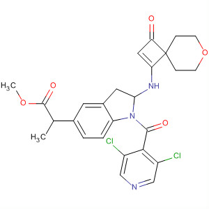 494227-81-5  1H-Indole-5-propanoic acid,1-[(3,5-dichloro-4-pyridinyl)carbonyl]-2,3-dihydro-a-[(3-oxo-7-oxaspiro[3.5]non-1-en-1-yl)amino]-, methyl ester