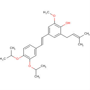 494761-17-0  Phenol,4-[(1E)-2-[3,4-bis(1-methylethoxy)phenyl]ethenyl]-2-methoxy-6-(3-methyl-2-butenyl)-