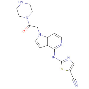 494767-44-1  Piperazine,1-[[4-[(5-cyano-2-thiazolyl)amino]-1H-pyrrolo[3,2-c]pyridin-1-yl]acetyl]-