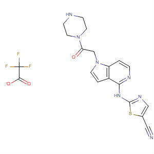 494767-45-2  Piperazine,1-[[4-[(5-cyano-2-thiazolyl)amino]-1H-pyrrolo[3,2-c]pyridin-1-yl]acetyl]-,trifluoroacetate